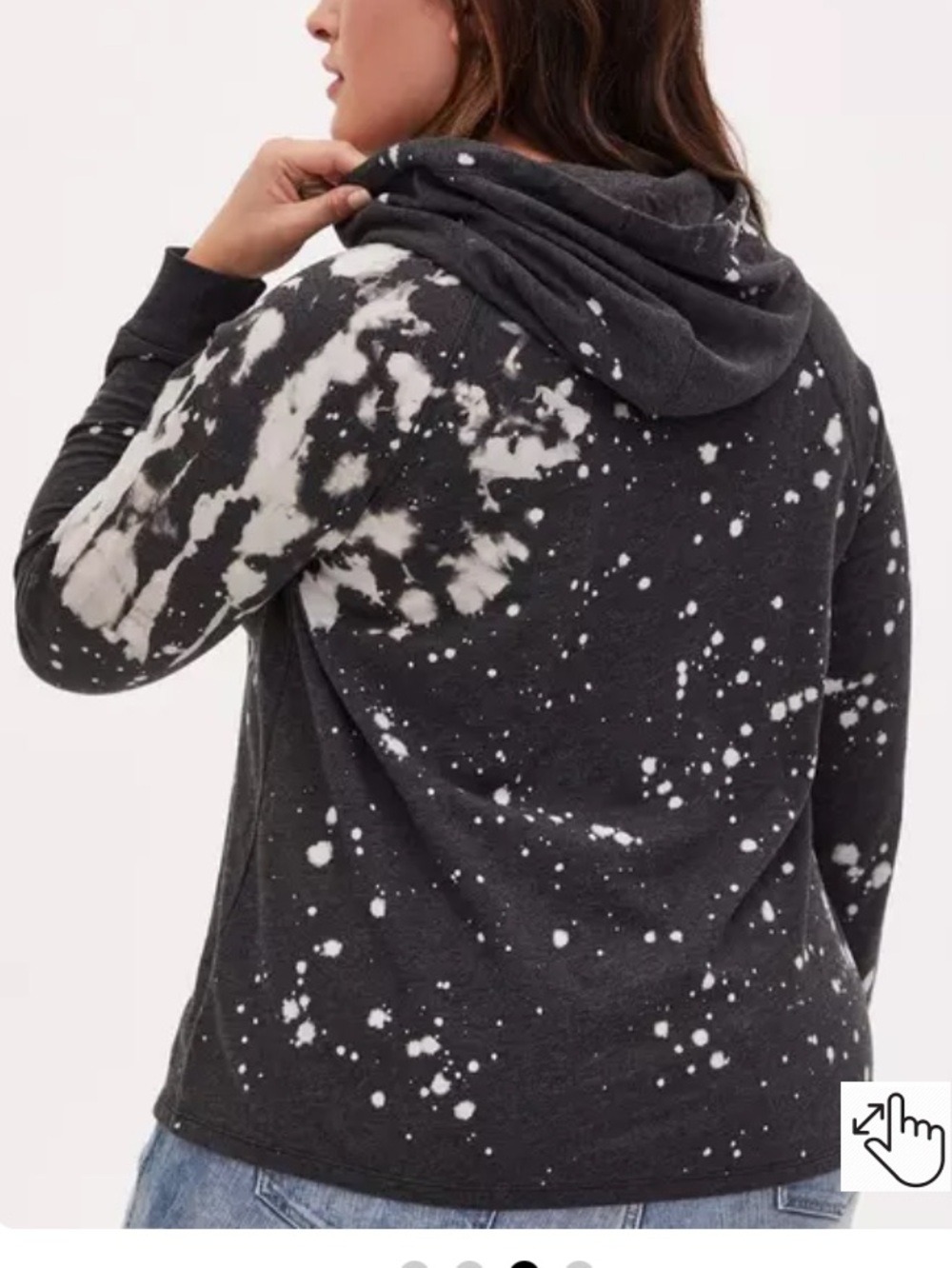 Torrid Black Splatter Hoodie tye dye NWT - Picture 8 of 10
